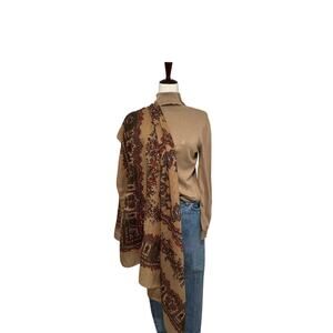 Foulard Carré Seide 90x90 Pastellfarben Blumen VINTAGE 1980s | Kaufen
